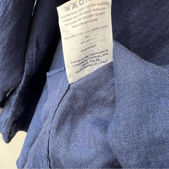 North Sails Dark Blue 100% Linen Button Down Shirt - Picture 7 of 10